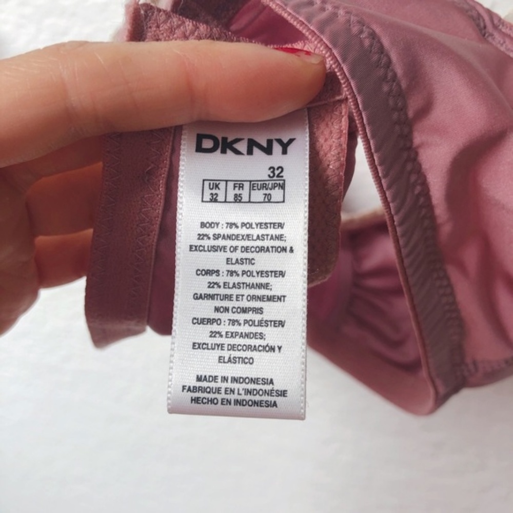 DKNY intimate bra bralette 32 A 32A pink silky - Picture 7 of 7